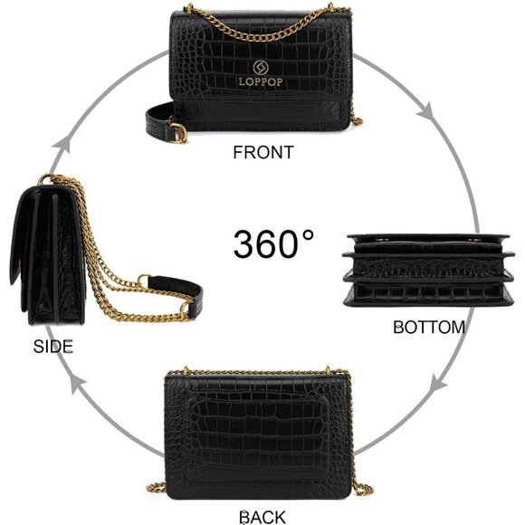 LL LOPPOP Small Classy Leather Crossbody Purse Top Handle Satchel Handbag - Picture 6 of 7